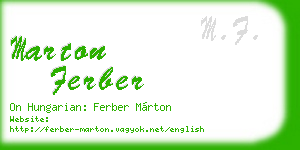 marton ferber business card